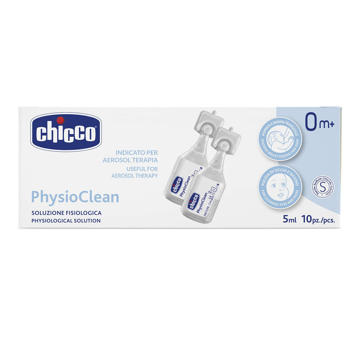 chicco Salt Solution"Physio Clean", 5 ml, Pack of 10 Multicoloured