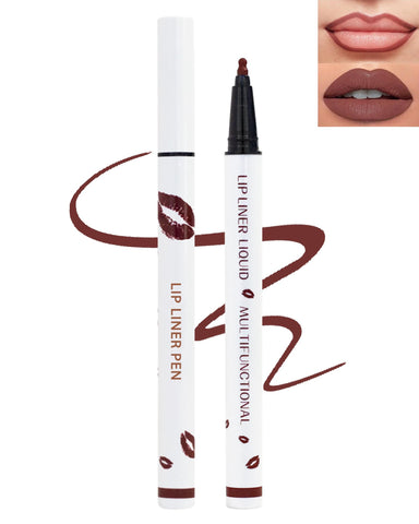 Lip Liner Stain Marker Pen-Matte Waterproof Liquid Lipstick & Lip Liner Pencil, Long Lasting Smudge-Proof Non-Stick Cup Lip Tint Stain, Color Stay All Day, Lipstain Makeup Gift For Women-06#Cherry Red