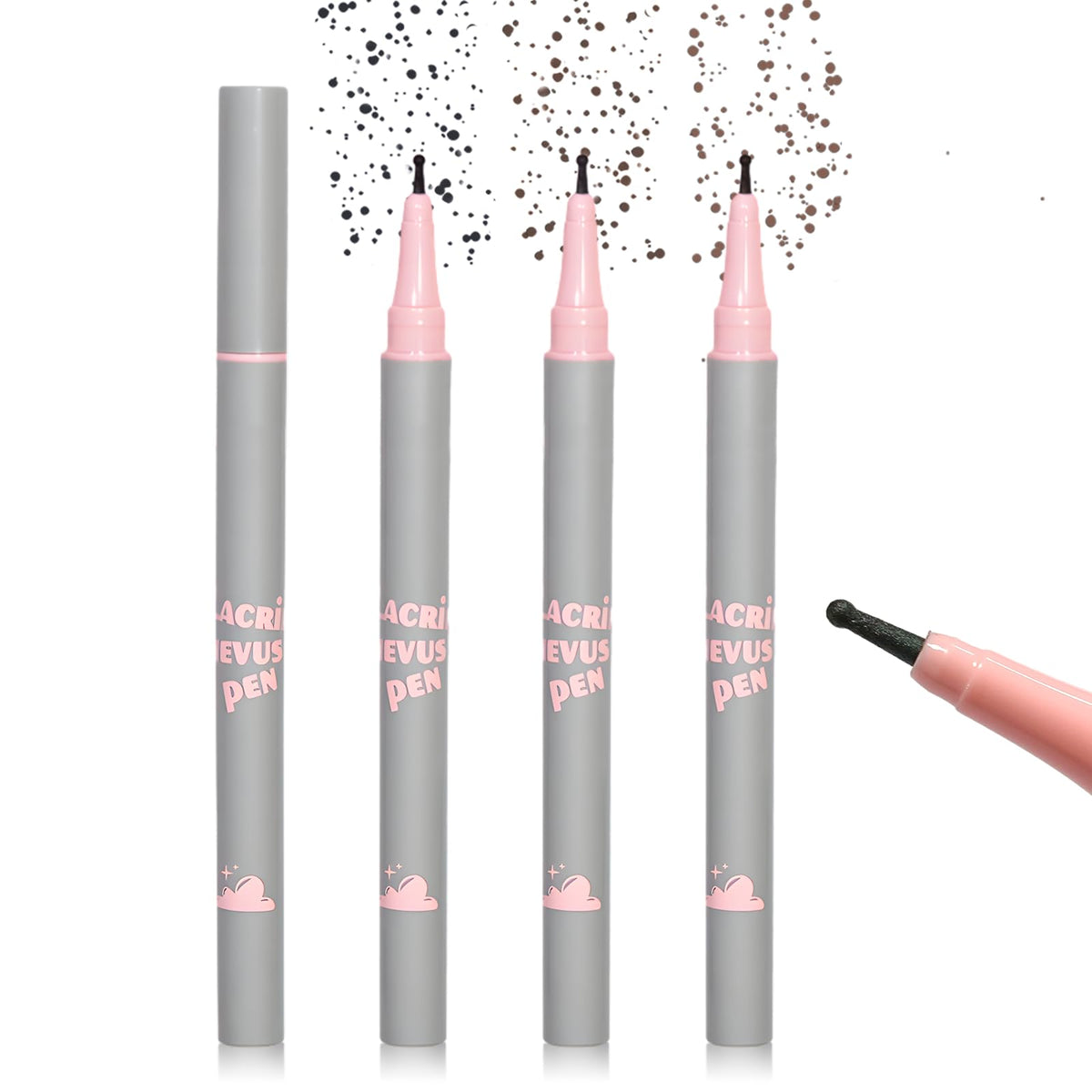 DAGEDA 3PCS Freckle Pen Set, Natural Realistic Freckle Makeup Pen, Long Lasting Waterproof Fake Freckles Spot Pen, Quick-dry Soft Freckle Stamp with Unique Small Round Head Design