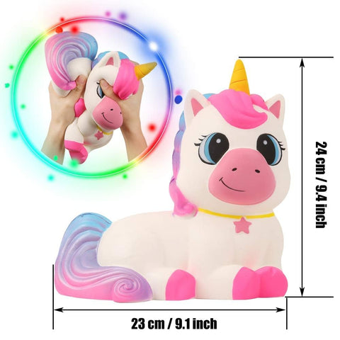 Anboor Squishys Animal Toy 9.1" Jumbo Squishies Unicorn Kawaii Stress Relief Toy Soft Scented Squeeze ADHD Kids Adults