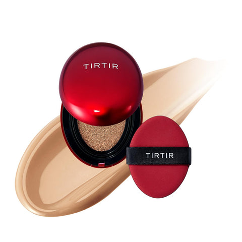 TIRTIR Mask Fit Red Cushion Foundation | Full coverage, Weighless, Skin fit, Satin Glow Finish, Korean cushion foundation (Pack of 1)