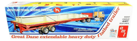 AMT AMT1111 1:25 Dane Extendable HD Flat Bed Trailer, Multi