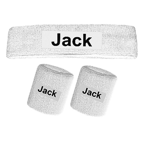 Personalised Sports Wristband Sweatbands and Headband Tennis Squash Badminton GYM Wristband_white