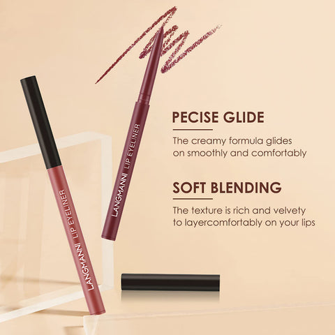 MIELIKKI 2Pcs Matte Liquid Lipstick and Lip Liner Set, One Step Lips Makeup Kit, Non-Stick Cup Lip Gloss + Lip Liner Pen, High Pigmented, Waterproof, Long-Lasting, 01