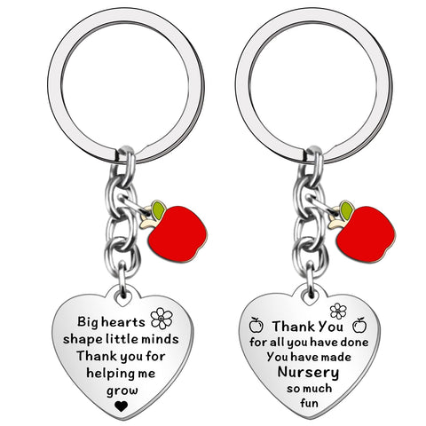 SDOFY 2Pcs Nursery Teacher Gifts Thank You Gift for Nursery Teacher Keyring Nursery Teacher Leaving Gifts Teaching Assistant Leaving Nursery School Gift