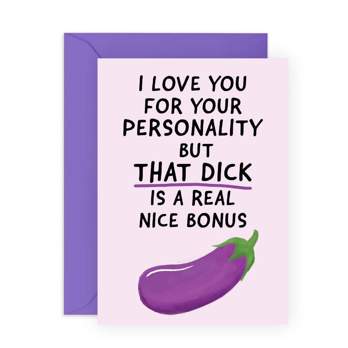 Raunchy Anniversary Card For Husband - Funny Boyfriend Birthday Card - Inappropriate Humour - Eggplant Gifts For Men - Naughty Valentines Card For Partner Fiance Couple - Comes With Fun Stickers