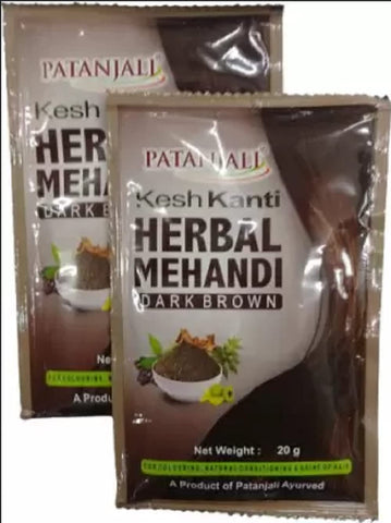 Patanjali Kesh Kanti Herbal Mahendi Dark Brown, Dark Brown,1 Count