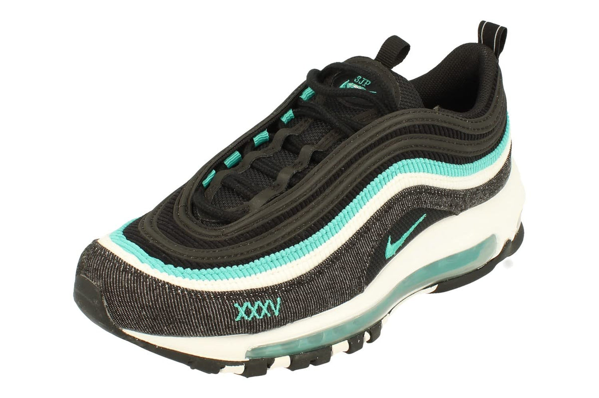 Nike Air Max 97 SE GS Running Trainers DN3275 Sneakers Shoes (UK 4 US 4.5Y EU 36.5, Black Sport Turquoise Summit White 001)