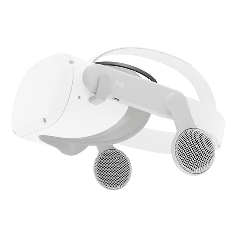 Logitech Chorus VR Off-Ear Headset for Meta Quest 2, Designed for Gaming and VR Fitness, Lightweight, Open air immersive Audio, flip to Mute, USB-C passthrough - White