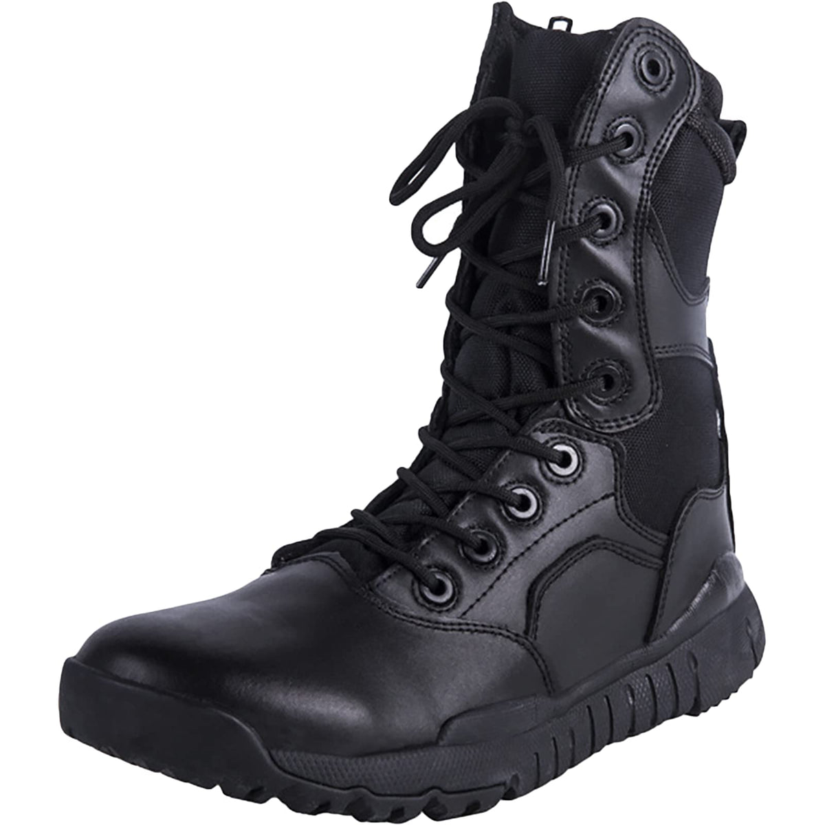 QAXZESA Men's Army Boots Ultralight Breathable Military Outdoor Desert Tactical Boots Combat Boots Security Police Shoes,Black-43