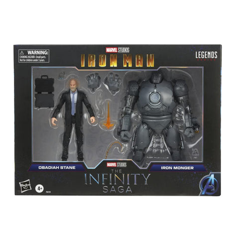 Marvel Hasbro Legends Series 6-inch Scale Action Figure Toy 2-Pack Obadiah Stane and Iron Monger Infinity Saga Characters, Premium Design, 2 Figures and 8 Accessories