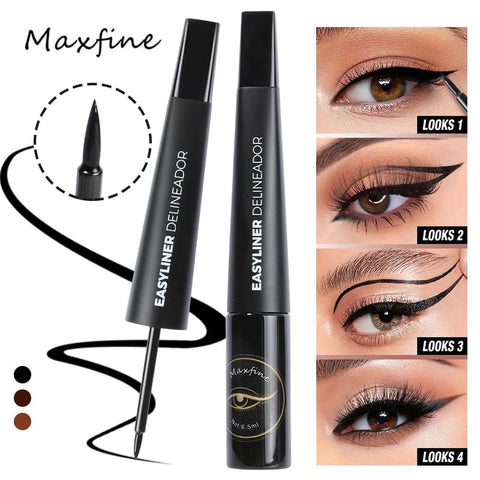 AKARY Dip Eyeliner Waterproof 24H Longlasting, Light Brown Liquid Eyeliner Quick Drying, Colored Eye Liner Pencil for Women Bold & Natural Eye Make Up with Precise & Easy Application, 0.22 fl oz, 03