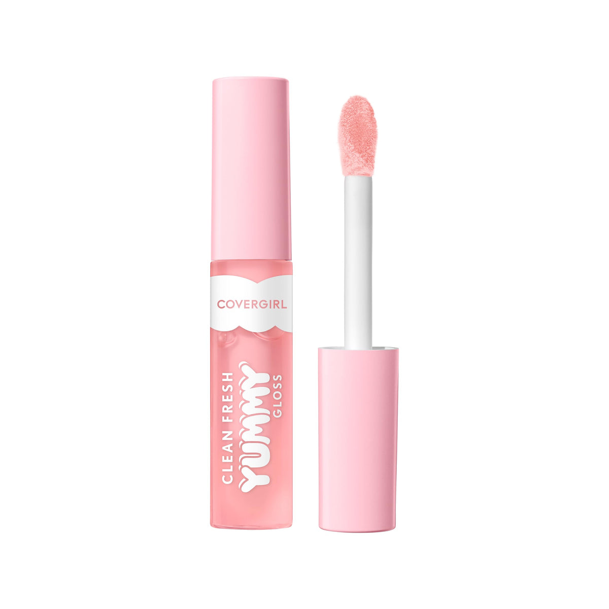 COVERGIRL Clean Fresh Yummy Gloss, Sunshine Rays, W&F, Hydrating, Non-Sticky, Hyaluronic Acid, Glassy Shine, 0.33oz