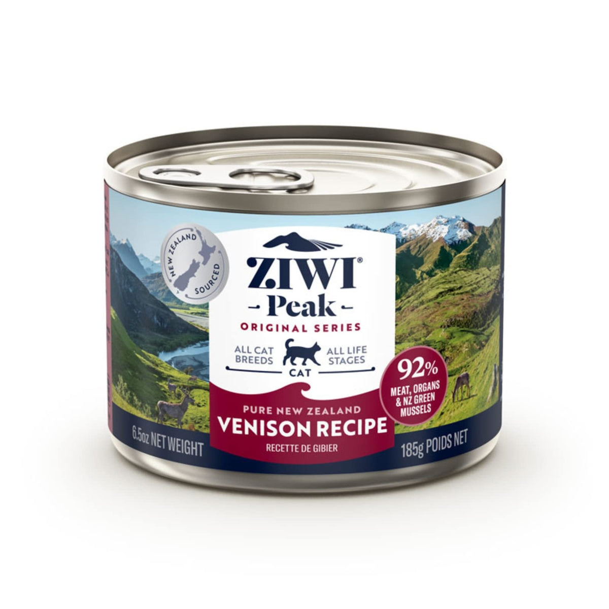 ZIWI Peak Canned Wet Cat Food - All Natural, High Protein, Grain Free, Limited Ingredient, with Superfoods (Venison, Case of 12, 6.5oz Cans)