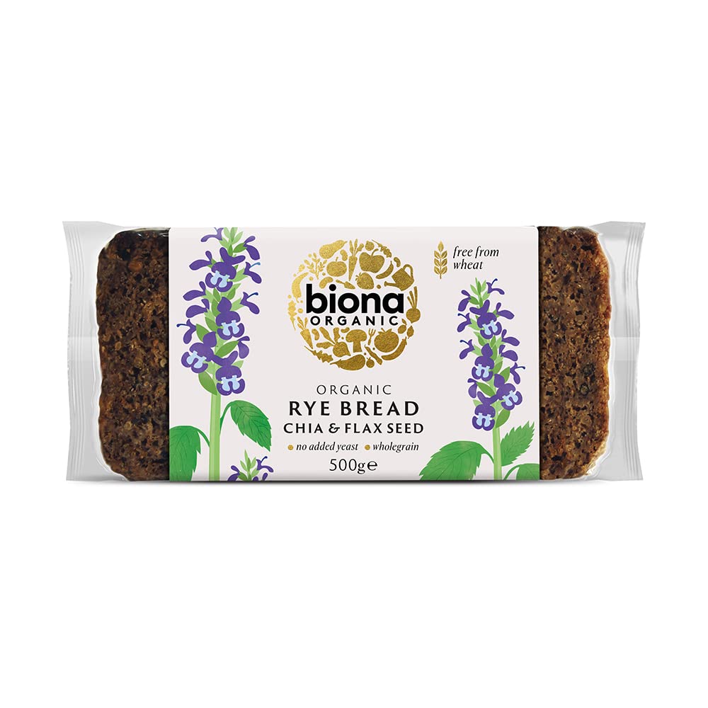 Biona Rye Chia and Flax Bread Organic 500g (Pack of 7)