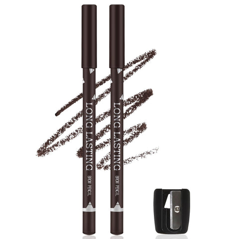 AFGHOUZ 2 Pcs Eyebrow Pencil, Sharpener Included, Waterproof Eye Brow Filler Pencil to Fill Define Brows, Create Natural Eyebrow Makeup