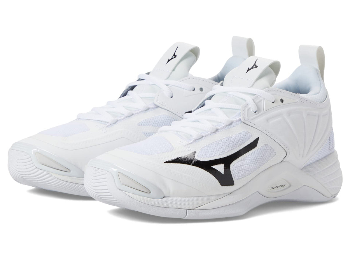 Mizuno Women's Wave Momentum 2 | Women's Indoor Volleyball Shoe | White/Black | US Women's 10