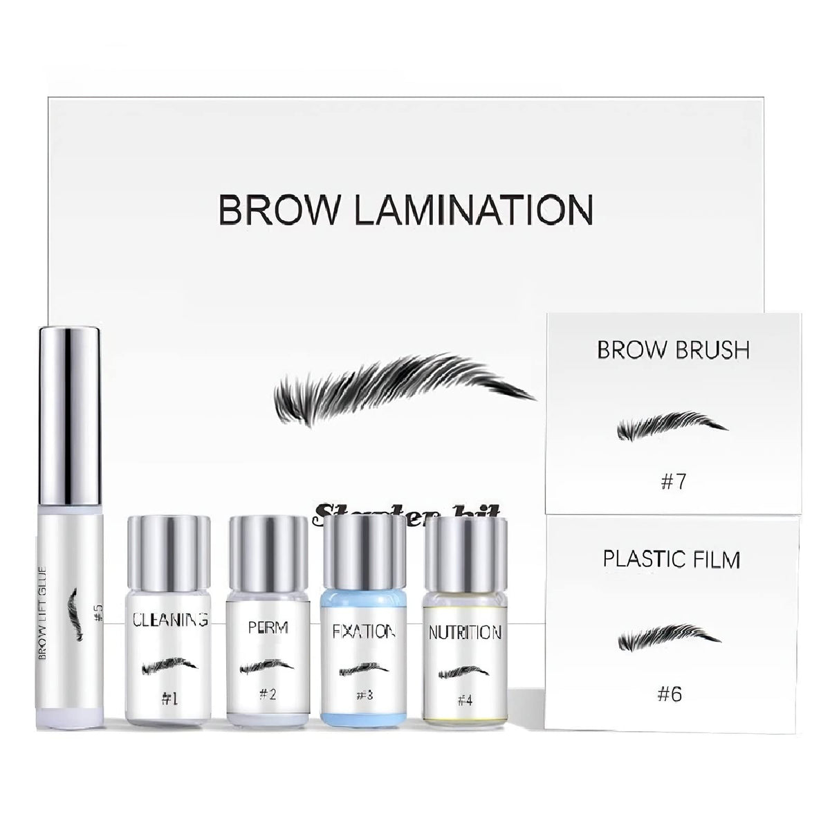 MIELIKKI Eyebrow Lamination Kit, DIY Eye Brow Lift Styling Kit, Fuller & Thicker Brows for 6 weeks, Easy to Use, Perfect for Salon, Home Use, Brow Brush and Brow Film Added