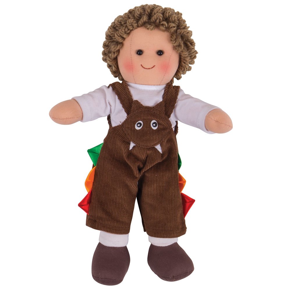 Bigjigs Toys Jack Rag Doll - Small Ragdoll, Soft Dolls for 1 Year Olds, Ideal First Doll, Baby Soft Toys, Plush Boy Bigjigs Doll, Toddler and Baby Toys