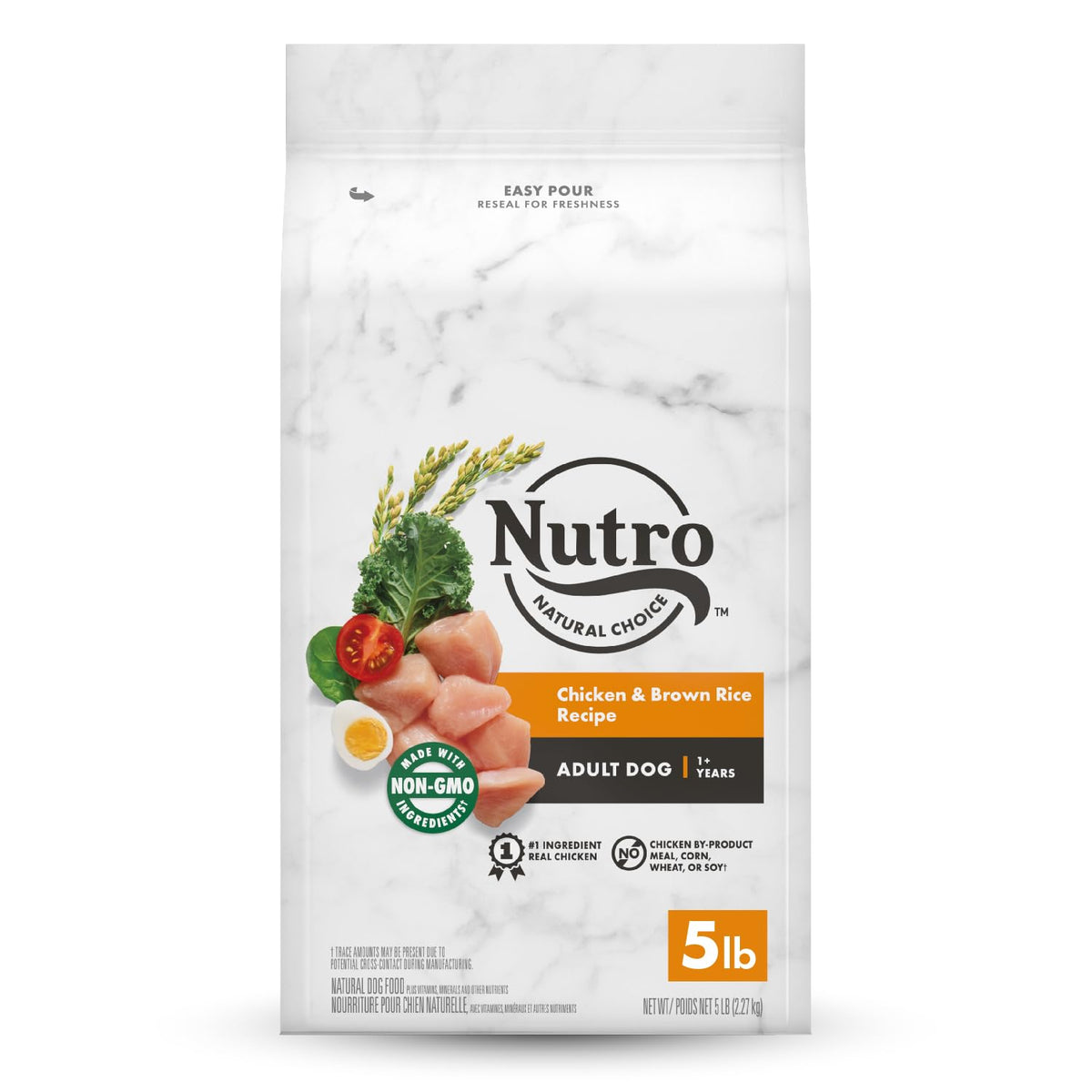 NUTRO NATURAL CHOICE Adult Dry Dog Food, Chicken & Brown Rice Recipe Dog Kibble, 5 lb. Bag