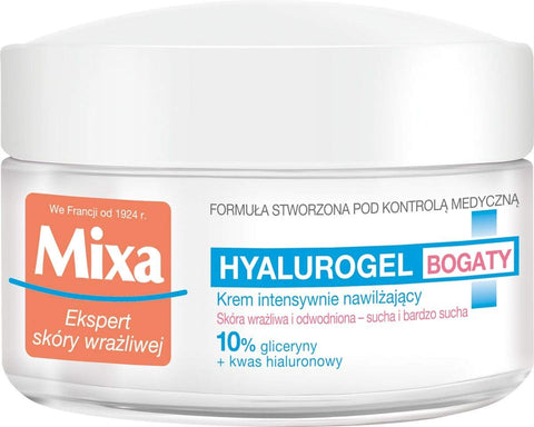 MIXA Hyalurogel Rich MOISTURISING iv Cream sensitive skin dehydrated 50ml