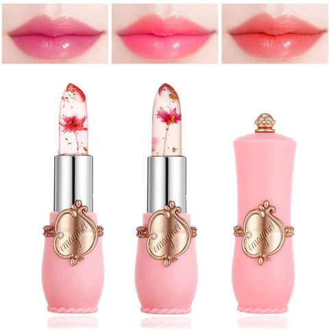 LZYLLS 2 Pack Crystal Jelly Flower Lipstick,Magic Temperature Color Change Lip Gloss Lip Stick PH Clear Magic Lipstick Long Lasting Nutritious Moisturizing Lip Balm?Set A?