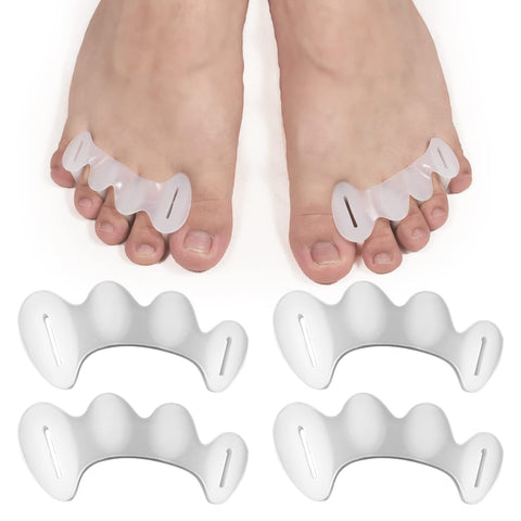 2 Pairs Adjustable Toe Spacers, Silicone Toe Spacers Toe Straighteners Toe Spacer for Hammer Toes Toe Separators for Women Men (S Size)