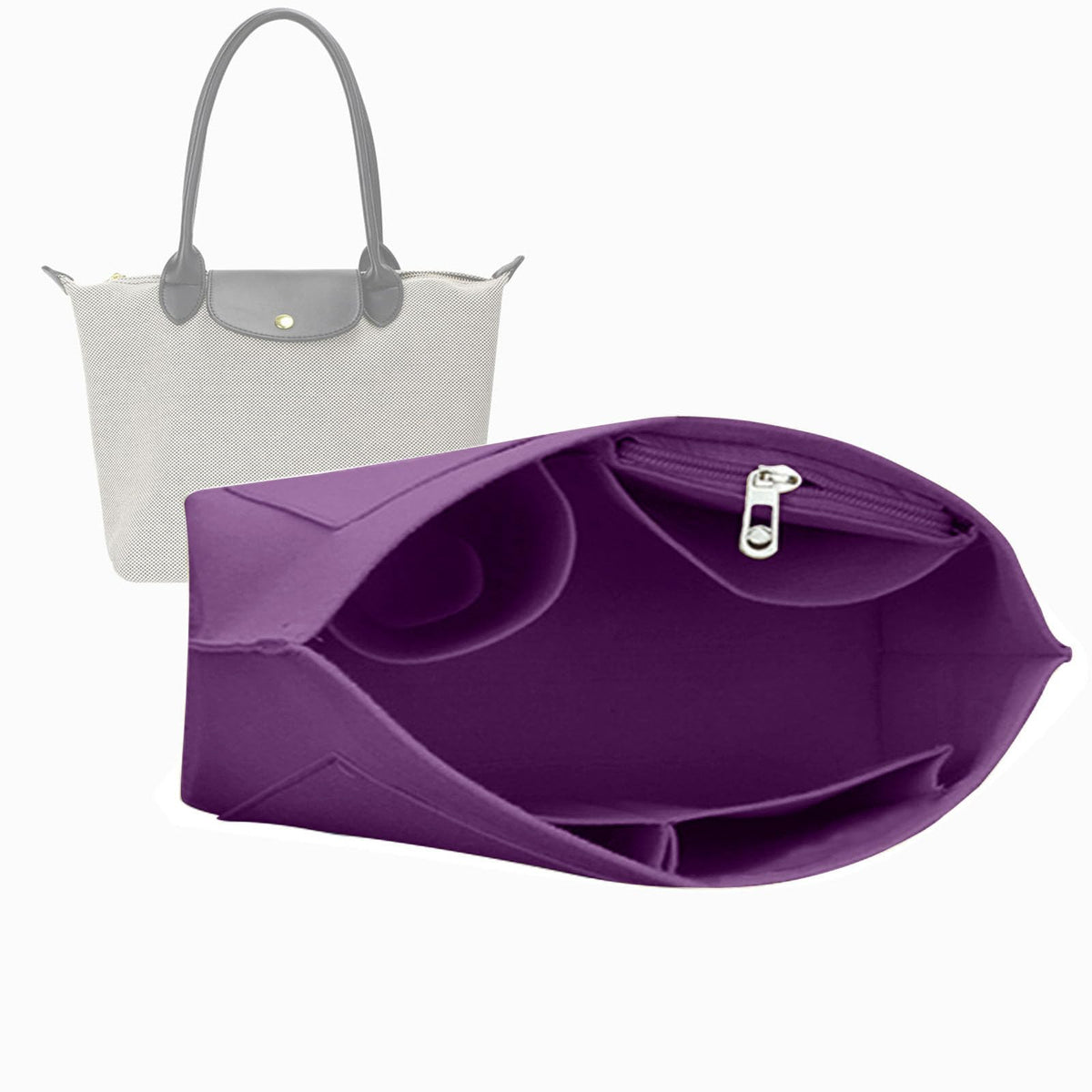 Lckaey bag Organizer Insert for longchamp le pliage organizer insert Handbags Organizer 1012purple-M