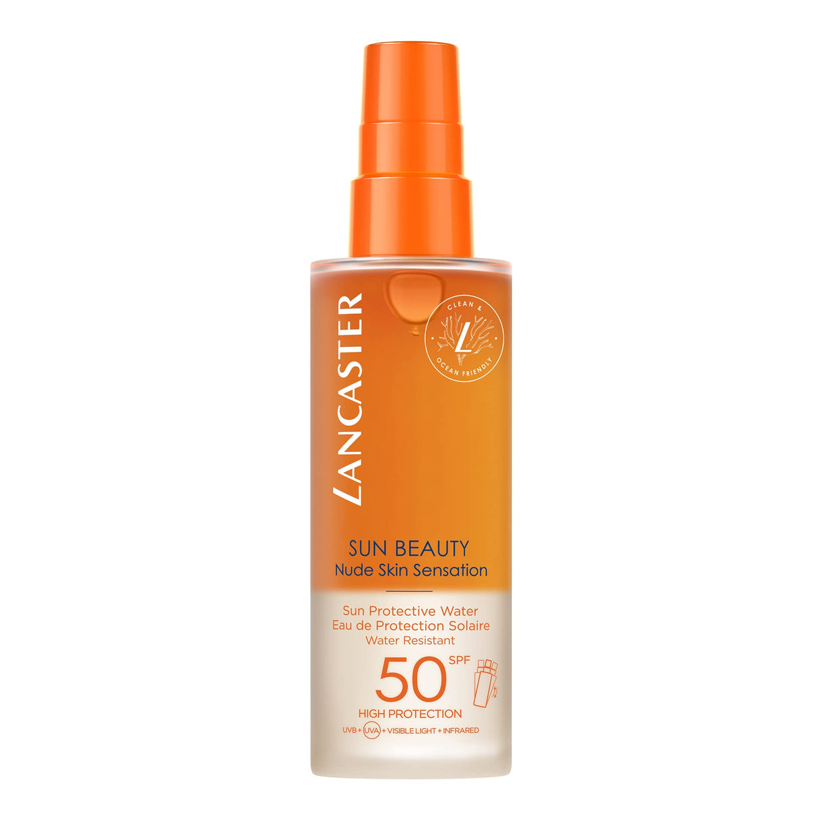 Lancaster Sun Beauty Sun Protective Water SPF50 150ml | Invisible Sunscreen For Body | Broad Spectrum Sun Protection