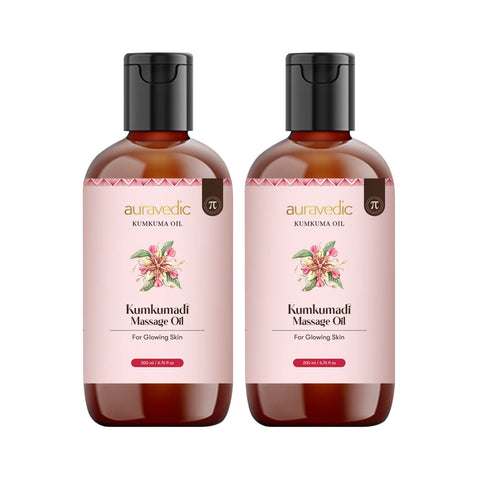 Auravedic Kumkumadi Massage oil for women men 200 ml each pack of 2 Kumkumadi tailam Body oil for full body massage Kumkumadi oil body massage oil for full body massage oil for men women