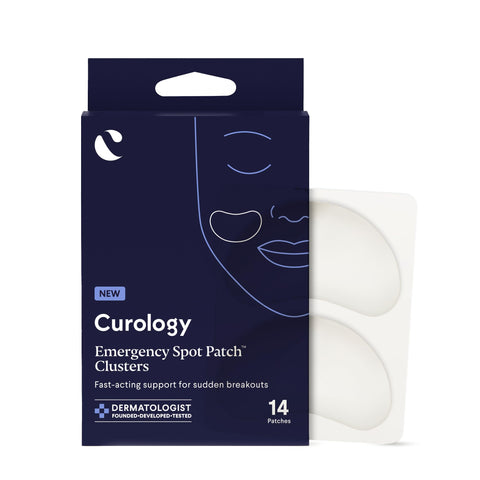 Curology Emergency Spot Patch Clusters for Breakouts, Fast Acting Large Hydrocolloid Pimple Patches for Face, Oil Absorbing, 14 Count