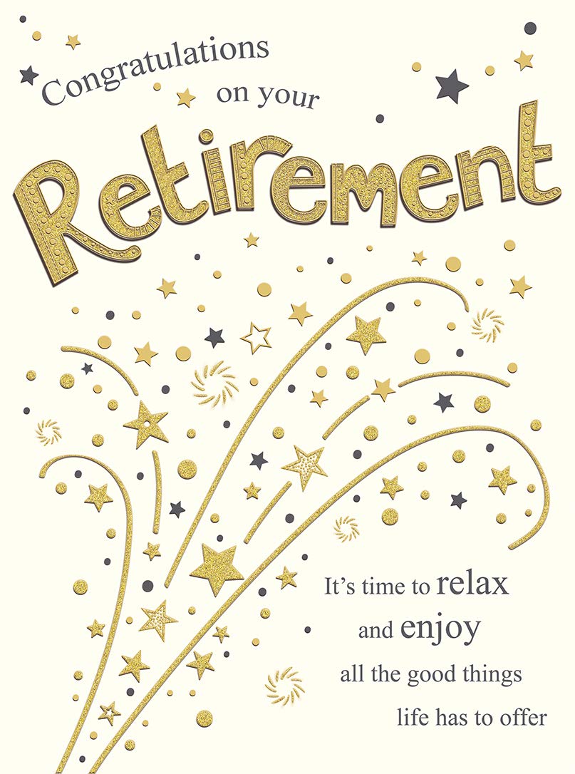 Piccadilly Greetings Group Ltd Traditional Large Card Retirement - 12 x 9 inches - Piccadilly Greetings,multi