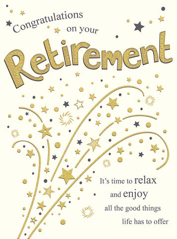 Piccadilly Greetings Group Ltd Traditional Large Card Retirement - 12 x 9 inches - Piccadilly Greetings,multi