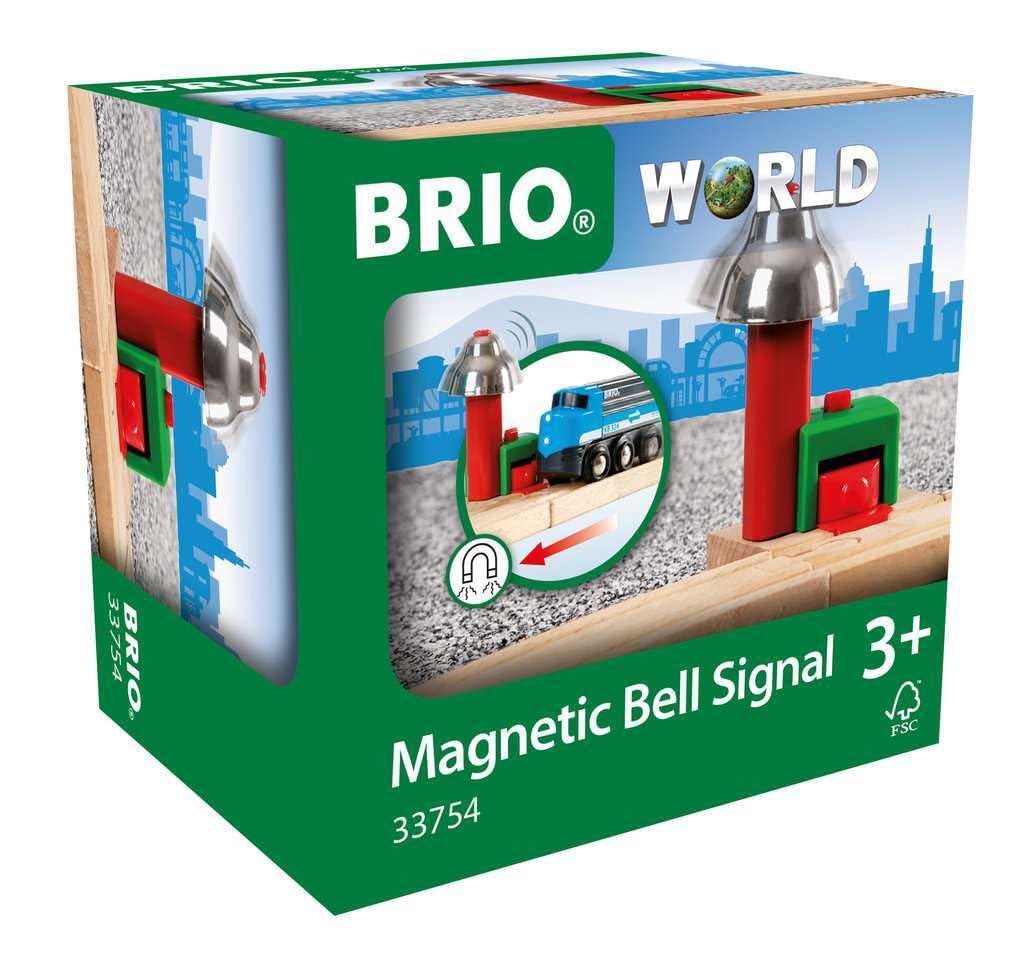 BRIO World Magnetic Railway Bell Signal for Kids Age 3 Years Up - Train Set Accessories and Add Ons