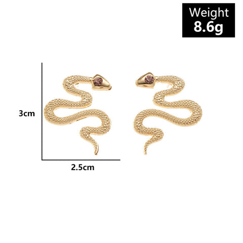 Yheakne Vintage Snake Stud Earrings Gold Snake Drop Earrings Gothic Serpent Earrings Punk Viper Cobra Earrings Jewelry for Women and Girls