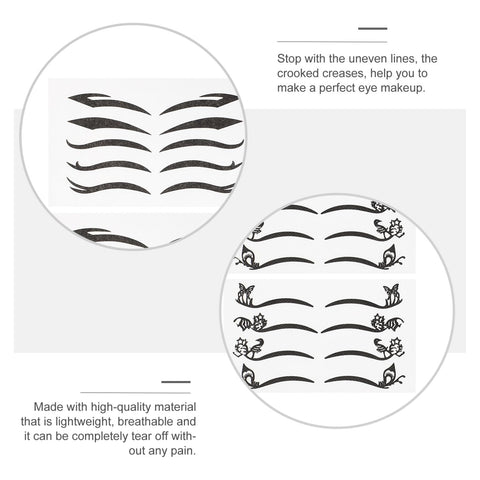 Beaupretty 80 Pairs Eyeliner Sticker Self Adhesive Eye Line Strip Stickers Natural Temporary Tattoos Winged Eyeliner Stickers Make Up Eyelid Transfer Tape for Women Girls