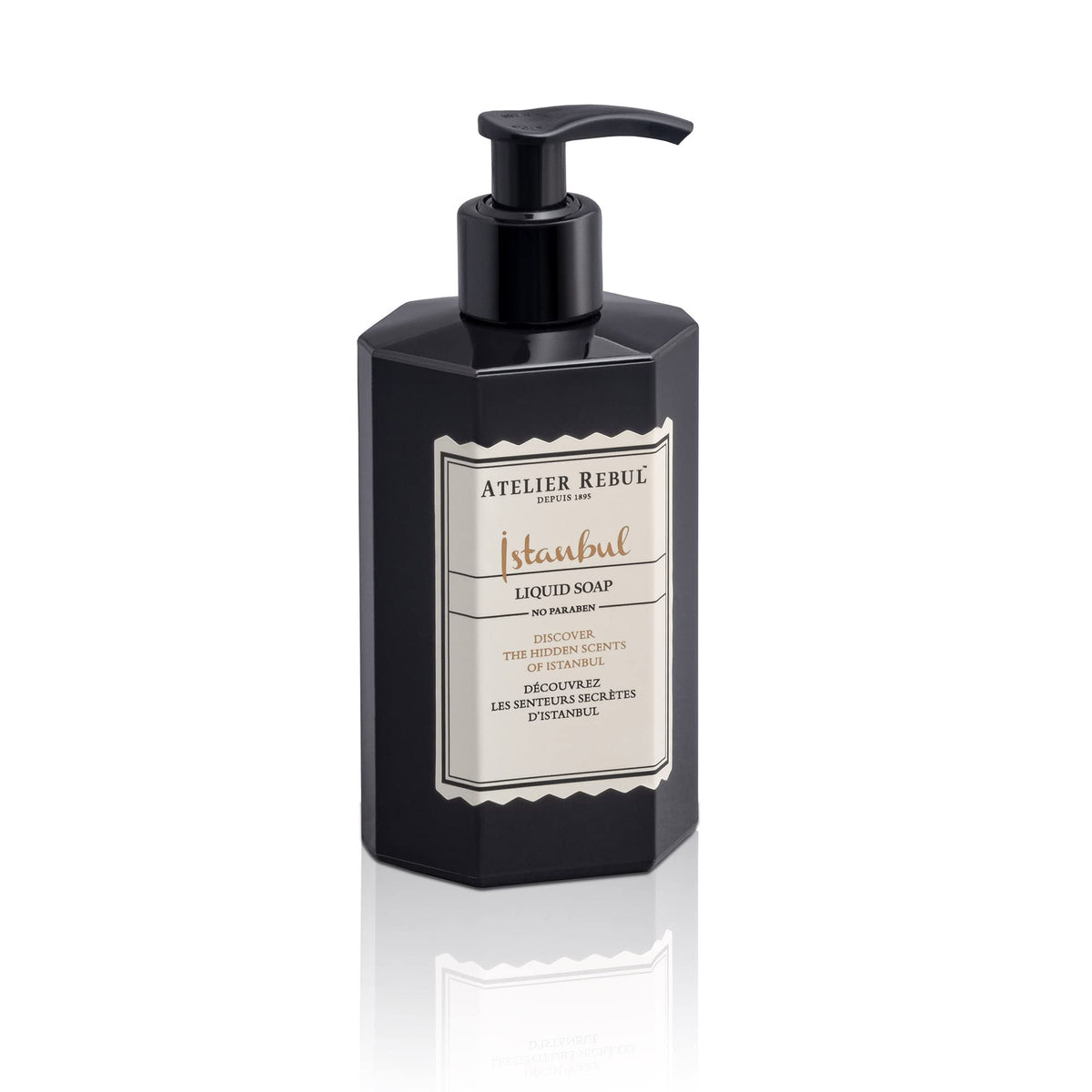 Atelier Rebul Istanbul Hand Wash - Luxurious Liquid Soap 250ml, Woody & Spicy Scent, Natural & Organic Handwash, Free from Sulfates, Parabens, Mineral Oils, Ideal for Daily Use