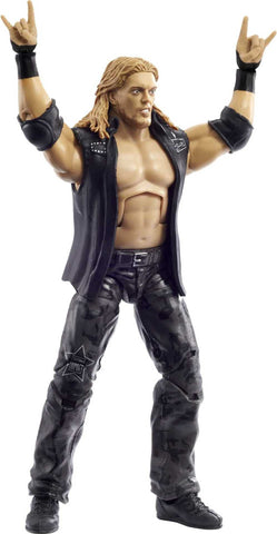 WWE Wrestlemania 37 Elite Collection Edge Action Figure with Entrance VestBat and Paul Ellering and Rocco BuildAFigure Pieces6 in Posable Collectible Gift for WWE Fans Ages 8 Years Old and Up