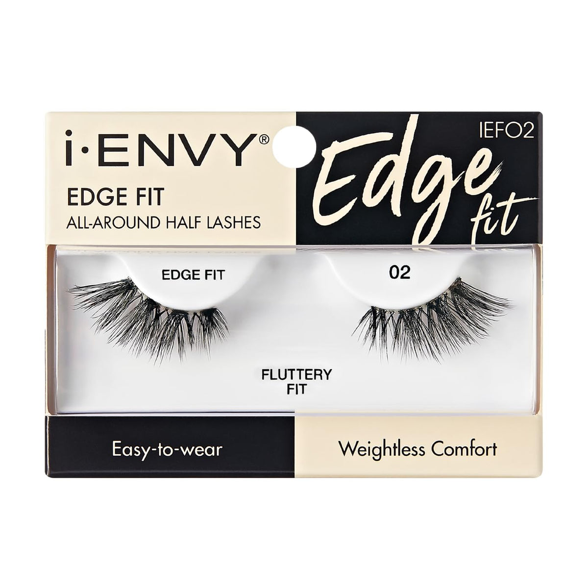 i-ENVY Half Lashes, Edge Fit False Eyelashes Natural Dramatic Look Wispy Cat Eye Clear Band Fluffy Volume Soft Strip Short Half Fake Eyelashes Light Weight Comfort Everyday Easy to Wear (FLUTTERY FIT)