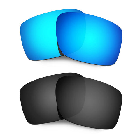 HKUCO Reinforce Replacement Lenses For Oakley Double Edge Sunglasses Blue/Black Polarized