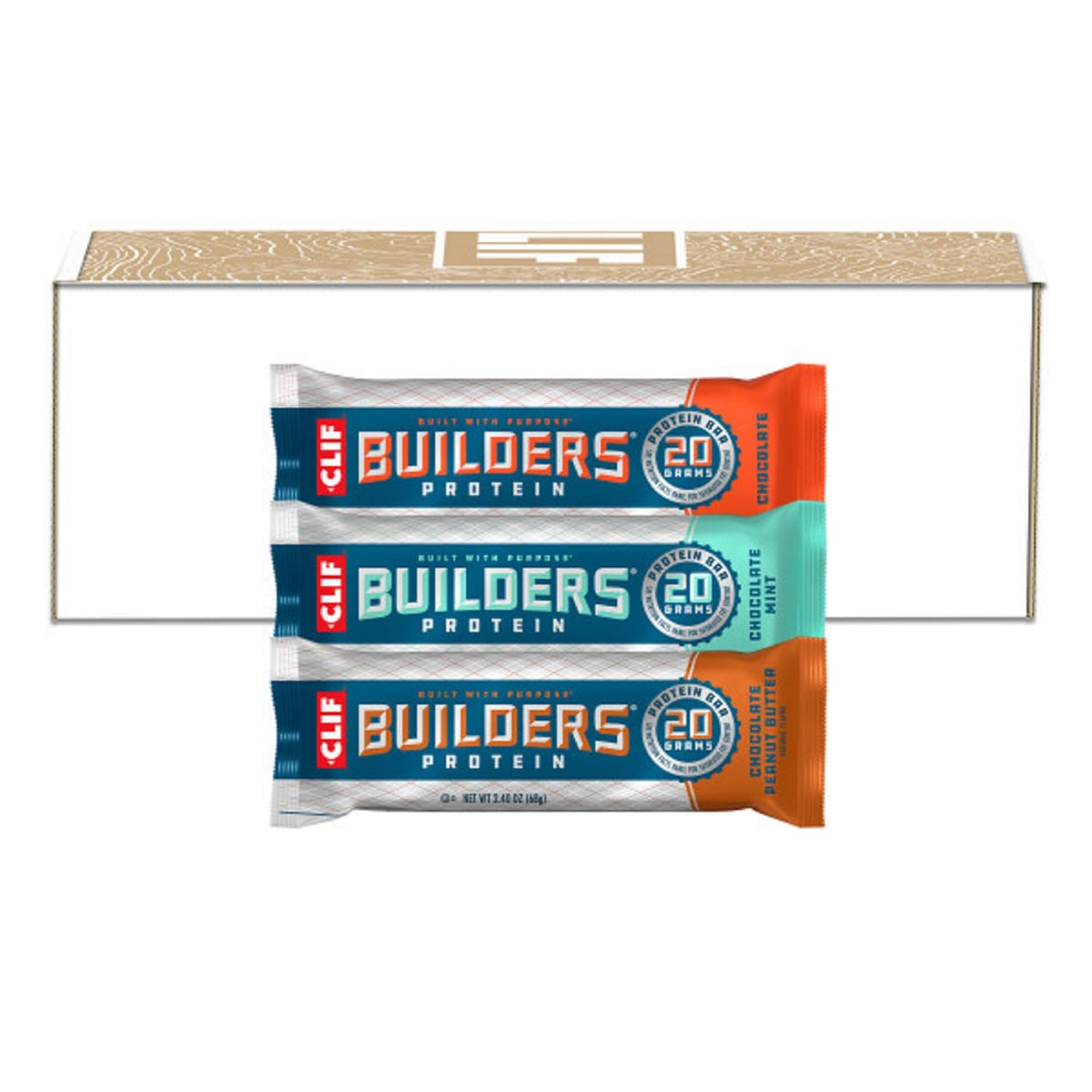 CLIF Builders - Variety Pack - Protein Bars - Gluten-Free - Non-GMO - Low Glycemic - 20g Protein - Amazon Exclusive - 2.4 oz. (12 Count)