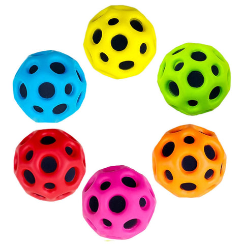 GALER 6PCS Space Ball with Extreme High Bounce, Bouncy Balls Hole Ball with High Resilience, Mini Bouncing Ball Foam Balls, Space Toys for Kids Party Bag Gifts