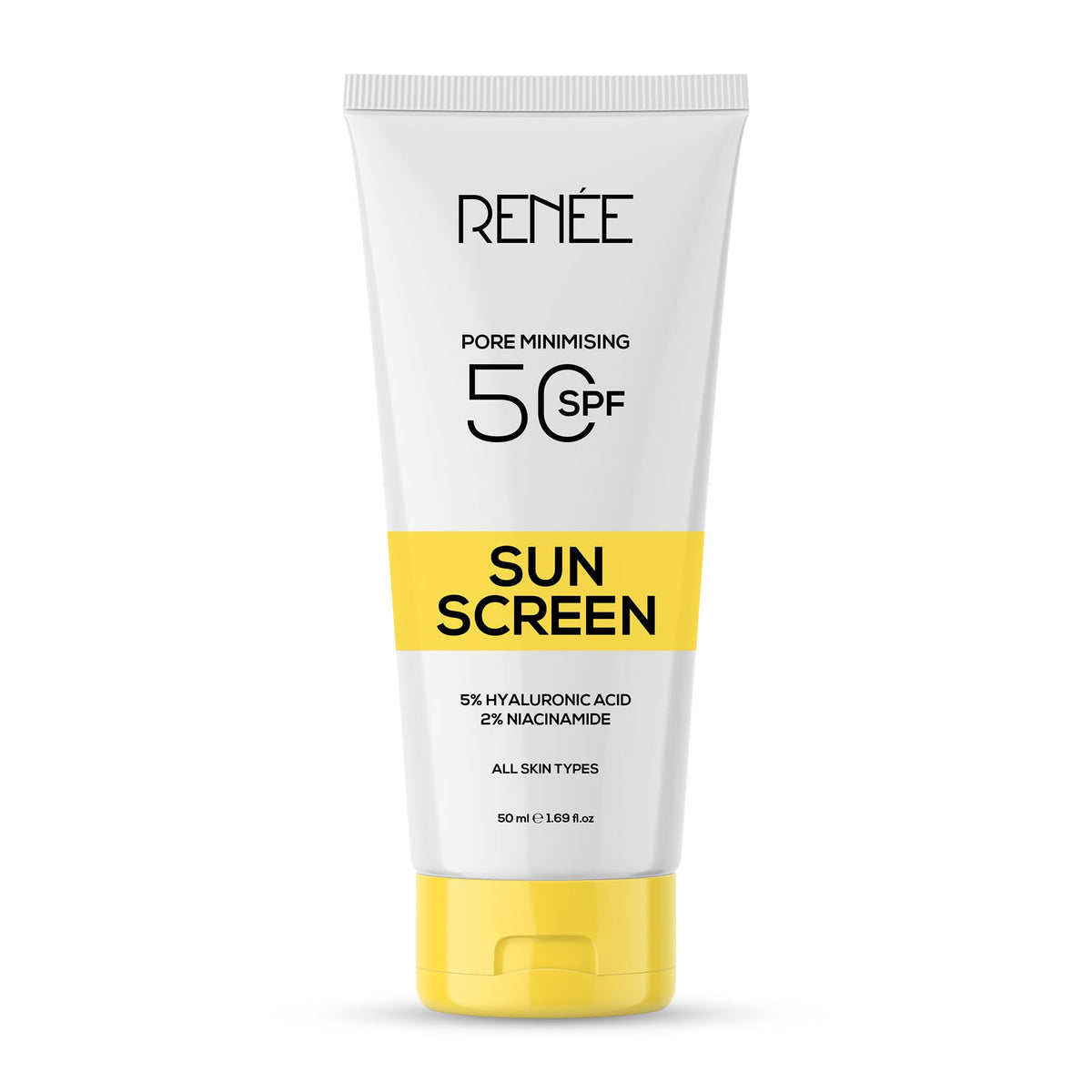 RENEE Pore Minimizing Sunscreen SPF 50 With 5% Hyaluronic acid & 2% Niacinamide, 50Ml