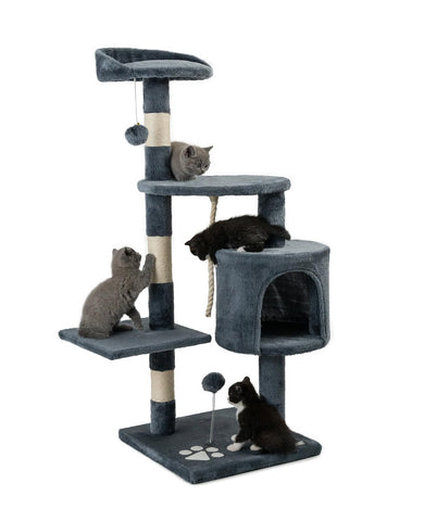 Cat Scratcher Cat Tree Activity Centre Scratching Post 112 cm (grey)