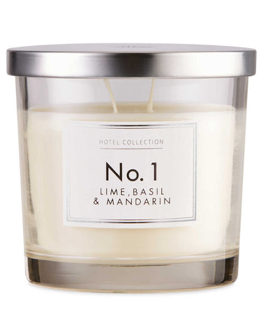 Aldi NO 1 2 WICK CANDLE LIME BASIL & MANDARIN IN GLASS JAR WITH LID 300G