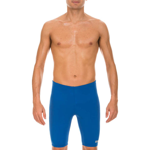 ARENA Men's Standard Polyester Solid Board Jammer Swimsuit, Royal/Metallic Silver, 28L