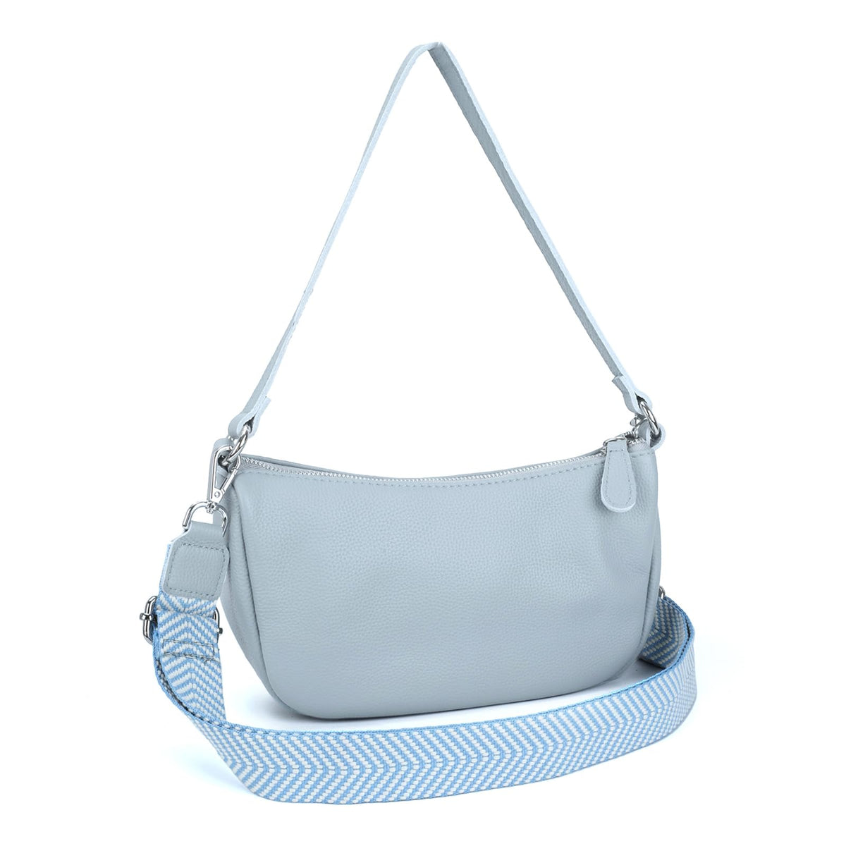 befen Blue Women’s Genuine Leather Small Shoulder Handbag Crossbody Bags Clutch Purses for Women Trendy - Light Steel Blue