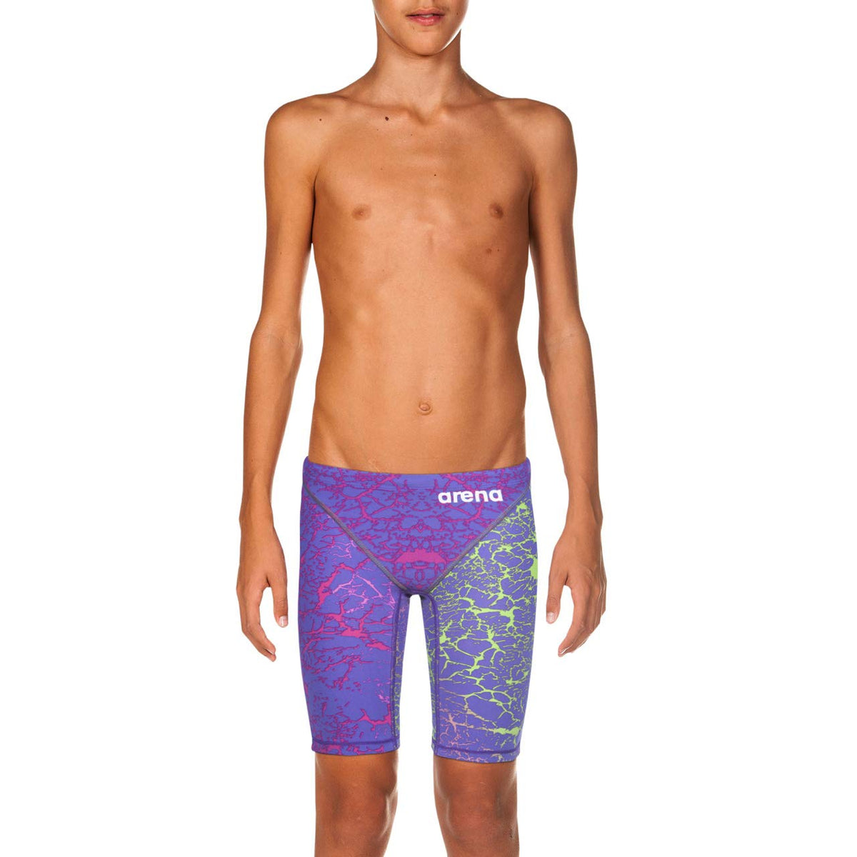 ARENA 2A958 Powerskin St 2.0 Youth Racing Swimsuit Jammer, 24, Storm Pink/Green