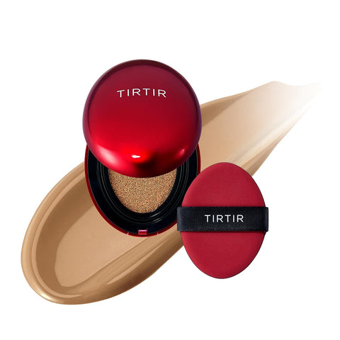 TIRTIR Mask Fit Red Cushion Foundation | Full coverage, Weighless, Skin fit, Satin Glow Finish, Korean cushion foundation (Pack of 1)