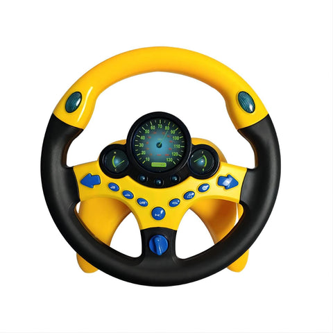 Sipobuy Childrens Steering Wheel Toys, Simulated Portable Driving Controller with Funny Sounding and Music, Early Educational Gift For Toddler/Kids, Yellow